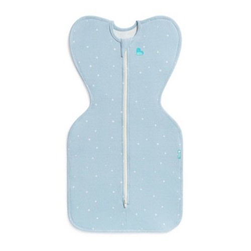 Love to Dream Baby Boy Swaddle Up Sleep Sack - Cotton 1.0 TOG Sleeveless Wrap - Twinkle Blue - NB: Two-Way Zipper, Inverted Zipper, Breathable Fabric