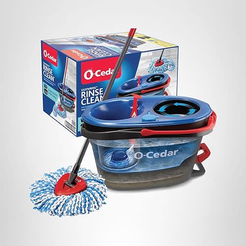 O-Cedar RinseClean Spin Mop & Bucket System | Clean with Clean Water | Removes 99% of Bacteria
