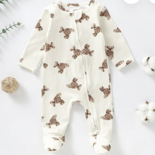 Teddy Baby Sleepsuit, First Outfit, Baby Shower Gift, Hospital Bag Outfit, Personalised Gift