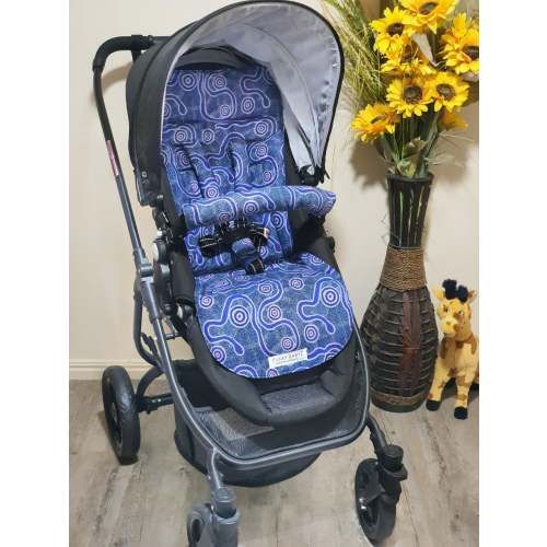 Pram/stroller seat liner-Indigenous art,snake dreaming