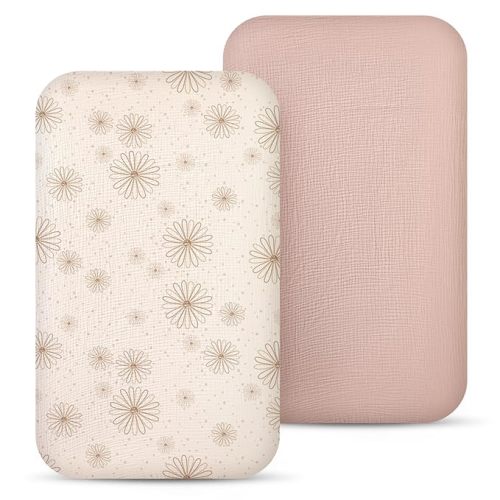 lulumoon Muslin Bassinet Sheets Baby: Cotton Bedside Sleeper Bassinet Sheets Fitted for Boys and Girls