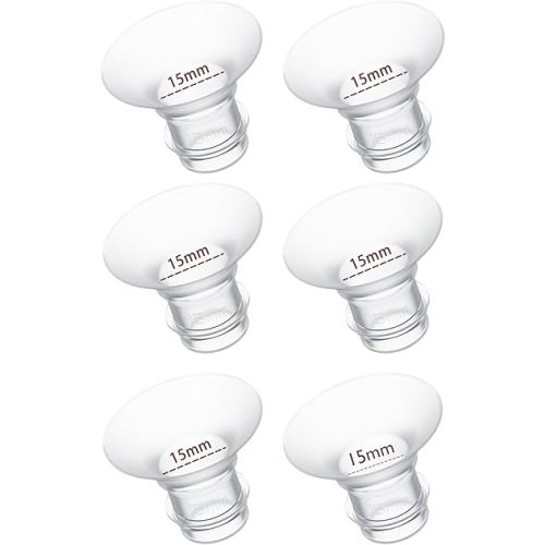 15mm Flange Insert 6PC, Compatible with 15mm Flange Spectra/Flange Inserts for Spectra/Momcozy Flange Inserts/Momcozy Wearable Breast Pump Flange Insert/Flange Inserts for Medela Pump/Willow/TSRETE