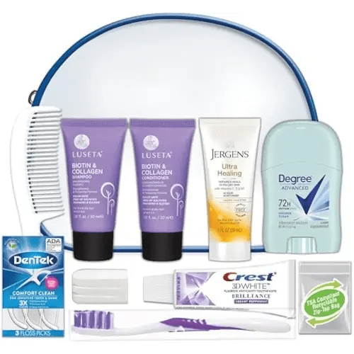 Convenience Kits International Women's Luseta Kit, Travel Size Toiletry Kit for Women, Gifts for Women, 10 Piece Set