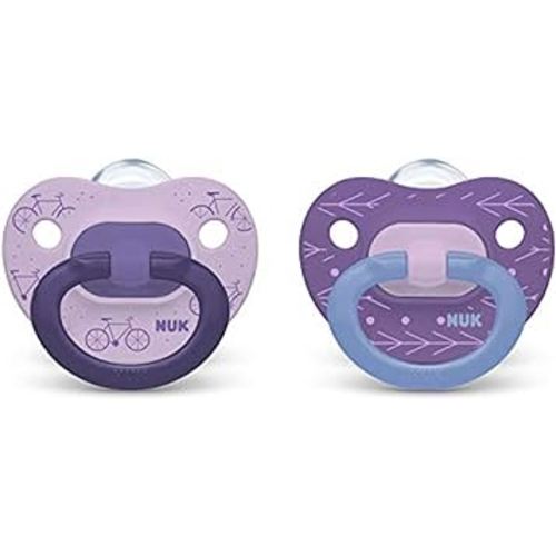 NUK Comfy Orthodontic Pacifiers, Purple Assorted, 18-36 Months, 2 Count, Soft & Durable Design for Baby Comfort