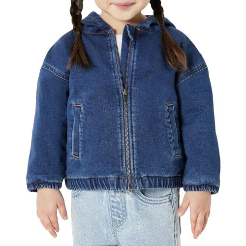 Amazon Essentials Unisex Babies' Soft Stretch Regular-Fit Denim Jacket with Hood