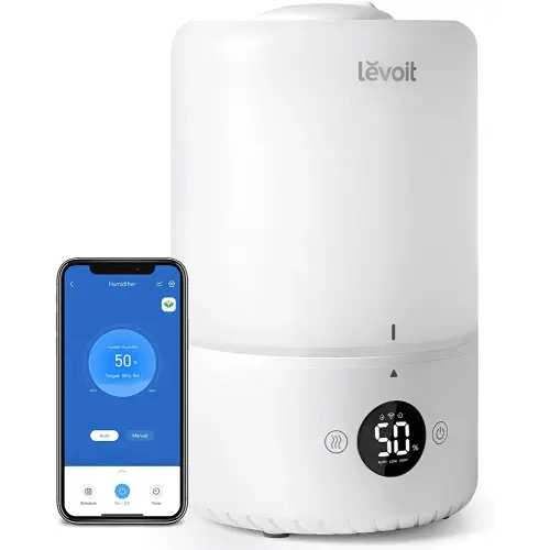 LEVOIT Dual200S Smart Cool Mist Humidifiers for Bedroom, Top Fill Diffuser for Baby Nursery, Air Humidifiers with Humidistat, Ultrasonic, 3L, White