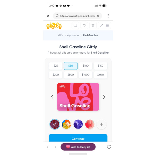 Shell Gasoline Giftly