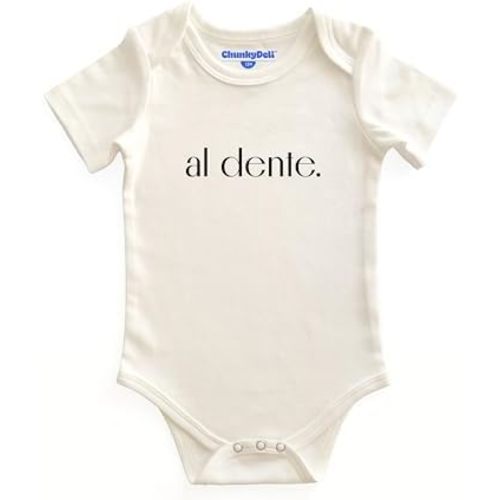 Al Dente Bodysuit | Cotton Short Sleeve One Piece Bodysuit Jumpsuit Italian Foodie Pasta Shower Gifts