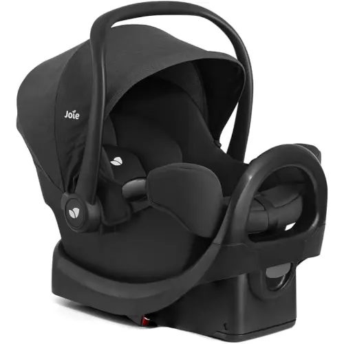 Joie Rue Lightweight Infant Car Seat & Anti-Rebound Base –Side-Impact Protection, 5-Point Harness, and UPF 50+ Canopy for Newborns and Infants (Shale)