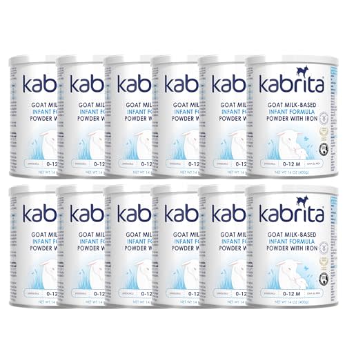 Kabrita Goat Milk Infant Formula Powder, Gentle Digestion, 14 oz Pack of 12 | Gentle Alternative to Cow's Milk, with Iron, DHA, ARA & Prebiotics, for Infants 0–12 Months