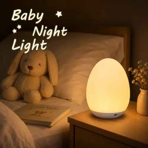 Kids RGB Egg Night Light - Rechargeable Touch Control Lamp, 7 RGB Colors | Portable for Baby | Halloween & Christmas Decor Gift | Summervibes - TikTok Shop