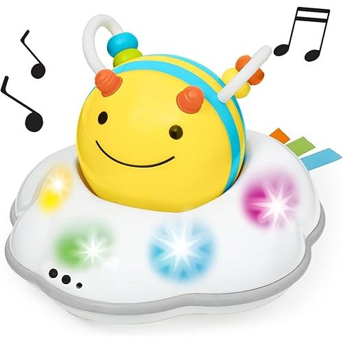 Skip Hop Baby Follow-Me Bee Tummy Time Crawl Toy 3-Stage Infant Sensory Development with Lights Sounds and Music Explore & More Age 5m+