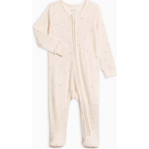 Maya Brushed Back Pointelle Footed Zipper Sleeper Loren Floral - Colored Organics | Maisonette