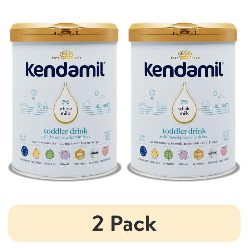 (2 pack) Kendamil Classic Toddler Formula Powder, European, Whole Milk, with HMOs, Prebiotics, No Palm Oil or Soy, with DHA, 28.2oz