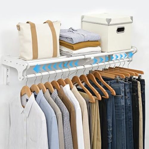 Closet Shelf with Hanging Rod