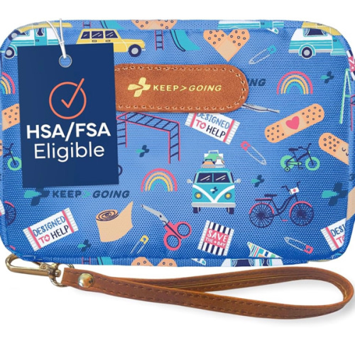 KeepGoing Travel First Aid Kit for Kids – 130 Pc. for Car, Home, Purse, Diaper Bag & Backpack with Latex-Free Bandages - Mini First Aid Kit Travel Size TSA-Approved