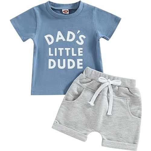 BemeyourBBs Toddler Baby Boy Summer Clothes Funny Letter T Shirt Elastic Waist Pockets Shorts Set 2 Piece Outfit