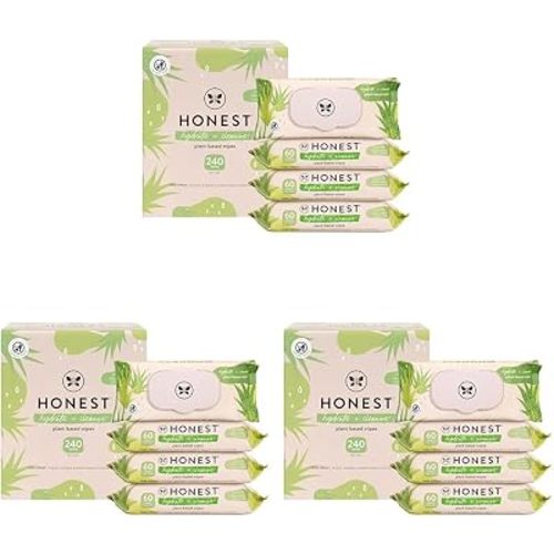 The Honest Company Benefit Wipes, Aloe + Cucumber, 60 Count (Pack of 12)