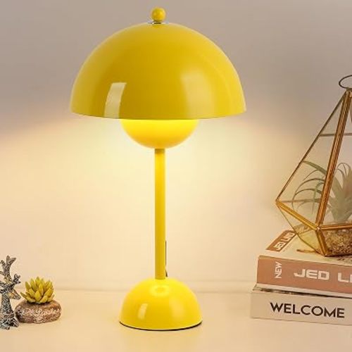 Mid-Century Modern Bud Table Lamp for Bedroom, ETL Listed, Lemon Yellow