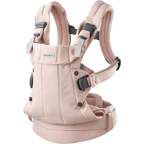 BabyBjörn Baby Carrier Harmony, Light Pink, Woven Mélange | 3-in-1 Ergonomic Baby Carrier; Newborn, Facing-in, Outward-Facing, and Back Carrying Positions Supported (7-40 lbs), Newborn to Toddler