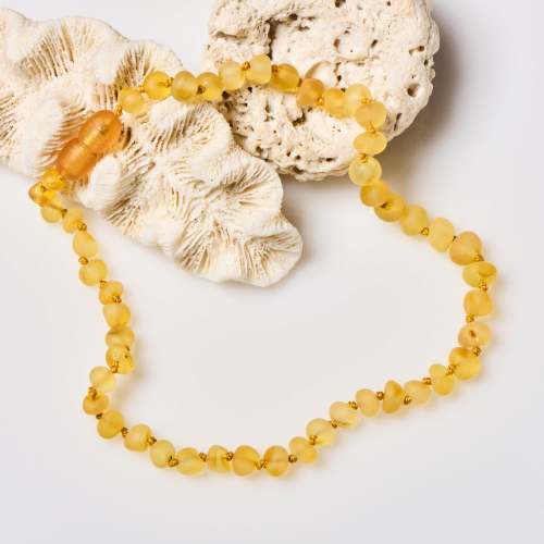 Raw Cognac - 100% Natural Amber Teething Necklace - Safe Teething Necklaces for Babies – Powell's Owls