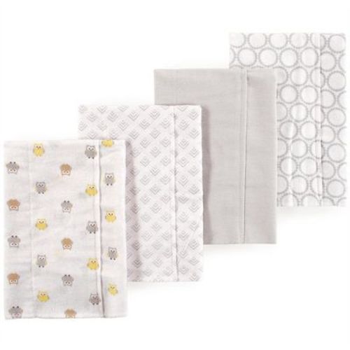 Little Treasure Luvable Friends Baby Flannel Burp Cloths 4pk, Wise Owl