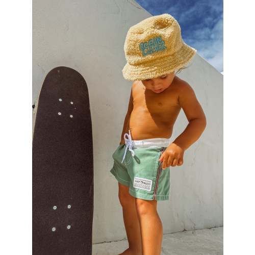 Wave searching retro slide board short - Retro green - Groms