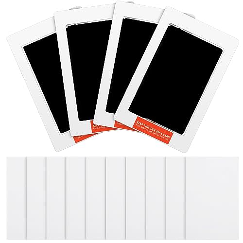 Outus Newborn Baby Handprint and Footprint Paw Print Kit 4 Clean Touch Ink Pads 10 Imprint Cards Pet Inkless Infant Hand and Feet Stamp for Dogs(Black, 4.9 × 3.14 Inch)