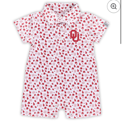 Infant Garb White Oklahoma Sooners Earnest&nbsp;Polo Romper 6M