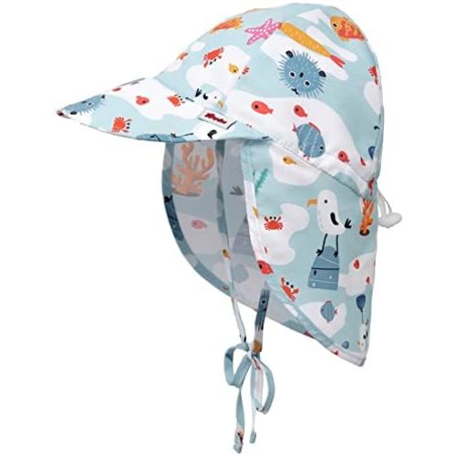 Baby Sun Hat UPF 50+ Uv Ray Sun Protection Infant Summer Swim Hat with Neck Flap Toddler Hats for Boys Girls