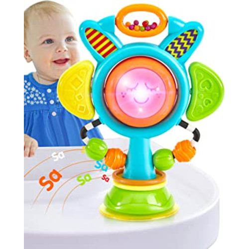 High Chair Toys Sunflower Suction Cup Baby Toys 6-12 Months+ with Light, Sound