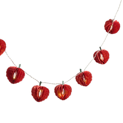 Red Paper Strawberry LED Battery Operated String Lights
