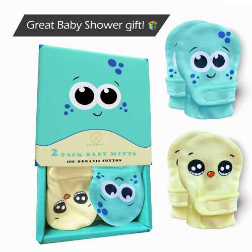 Organic Cotton Newborn Mittens: Anti-Scratch, Stay-On - Eczema Relief