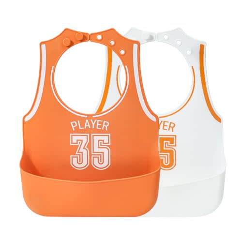 Silicone Bibs for Babies, Waterproof Eating Bibs for Boys Girls, Soft Silicone Bibs Baby Feeding Essentials Baby Gifts