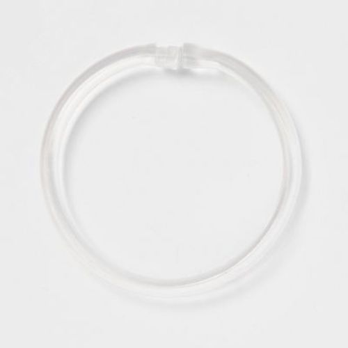 Plastic Shower Rings Clear - Room Essentials™: Durable Curtain Liner Hooks, Glossy Finish, 12-Pack