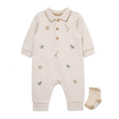 Safari Coverall & Socks (3M-12M)