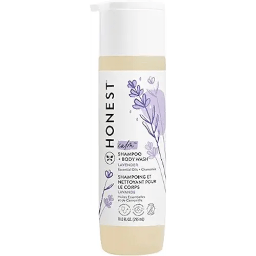 The Honest Company 2-in-1 Cleansing Shampoo and Body Wash, Gentle for Baby, Naturally Derived, Tear-free, Hypoallergenic, Lavender Calm, 10 fl oz