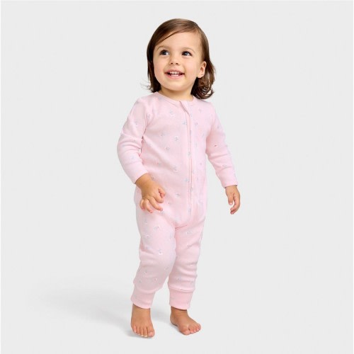 Dymples Baby Rib Zip Coverall - Pink - Size 0000