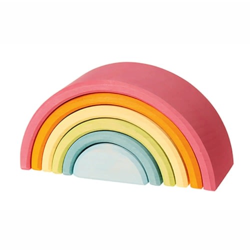 Authentic Grimm's Pastel Rainbow Toy 6-Piece