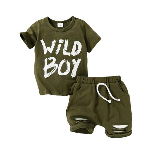 Younger Tree Toddler Baby Boy Summer Outfits Set Short Sleeve T-Shirt Shorts Clothes Set for 12-18 Months