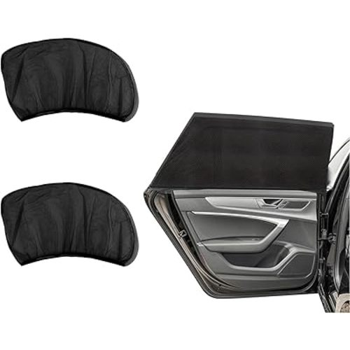 SUV Car Window Sun Shades - Mesh Baby Window Cover, UV Protection & Bug Shield, Upgraded Thickened Fabric for Sun Block, Compatible with Most SUVs, Pickups, Truck, Minivans (Back Door 2PCs)