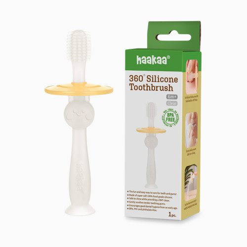 Haakaa 360 Silicone Baby Toothbrush - Clear, 1