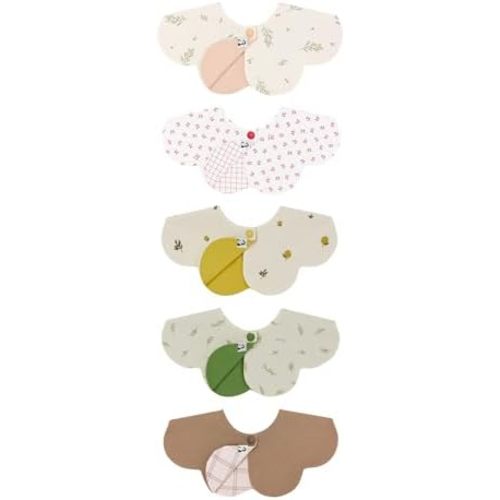 Konny Baby Bib 3/5/7-Pack Set, 360 ​​° Rotate, Soft and Absorbent Drooling for Toddler Boys Girls Baby Essentials