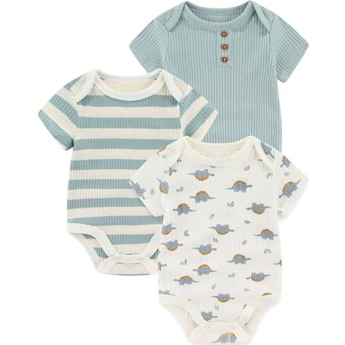 Newborn Baby Boy Girl Bodysuits Short Sleeve Summer Infant Clothes 0-12 Month