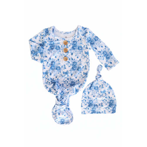 Betsy's Blooms Newborn Baby Knot Gown & Hat Set