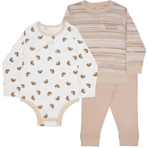 Tommy Bahama Baby 3-Piece 100% Cotton Set - Long Sleeve Shirt, Onesie, and Pants Bundle for Infants and Babies