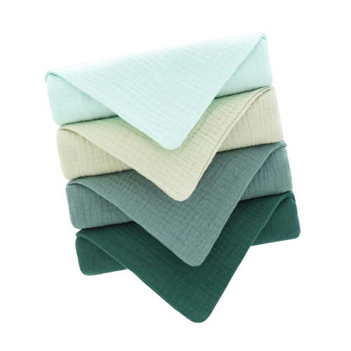 4-Piece Organic Cotton Infant Towels Gentle Set, Multiuse Washcloths For Feeding, Bathing & Drool