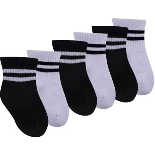 Bella Seamless-Toe Turkish Cotton Ribbed Crew Socks - Stylish and Cozy 6-Pack Baby & Toddler Socks