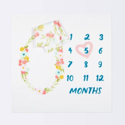 Muslin Blankets with Felt Frame Floral - Cloud Island™