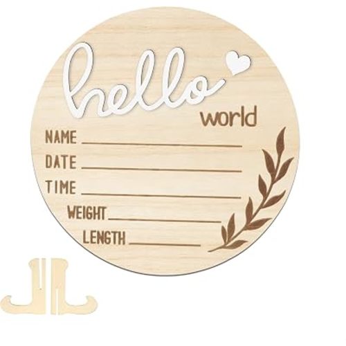Hello World Newborn Sign, Baby Announcement Sign Welcome Board